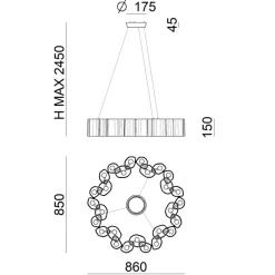 LED-pendellampe Honey, dæmpbar, rund, 86 cm