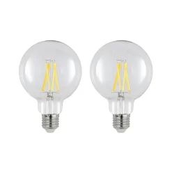 LED-pære E27 8 W 2.700 K G95 globe klar 2 stk