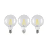 LED-pære E27 8 W 2.700 K G95 globe klar 3 stk
