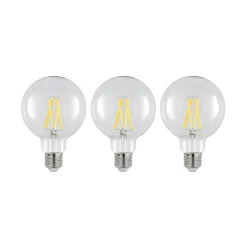 LED-pære E27 8 W 2.700 K G95 globe klar 3 stk