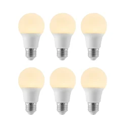 LED-pære E27 A60 8 W 3.000 K opal, sæt med 6 stk