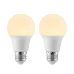 LED-pære E27 A60 8 W 3.000 K opal, sæt med 2 stk