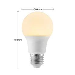 LED-pære E27 A60 8 W 3.000 K opal, sæt med 2 stk