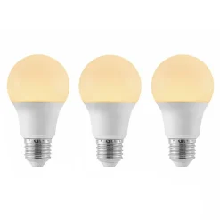 LED-pære E27 A60 4,9 W 3.000 K opal, sæt m. 3 stk