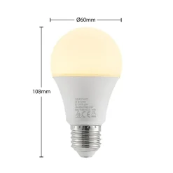 LED-pære E27 A60 9,5 W 3.000 K opal, sæt med 3 stk