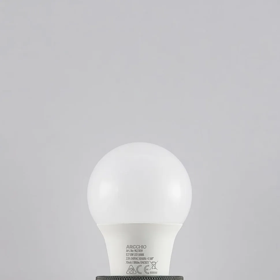 LED-pære E27 A60 8 W 3.000 K opal, sæt med 3 stk