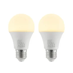 LED-pære E27 A60 9,5 W 3.000 K opal, sæt med 2 stk