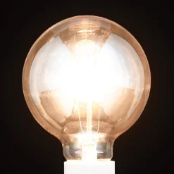 LED-pære E27 G95 4 W ravgul 2.200 K, kan dæmpes