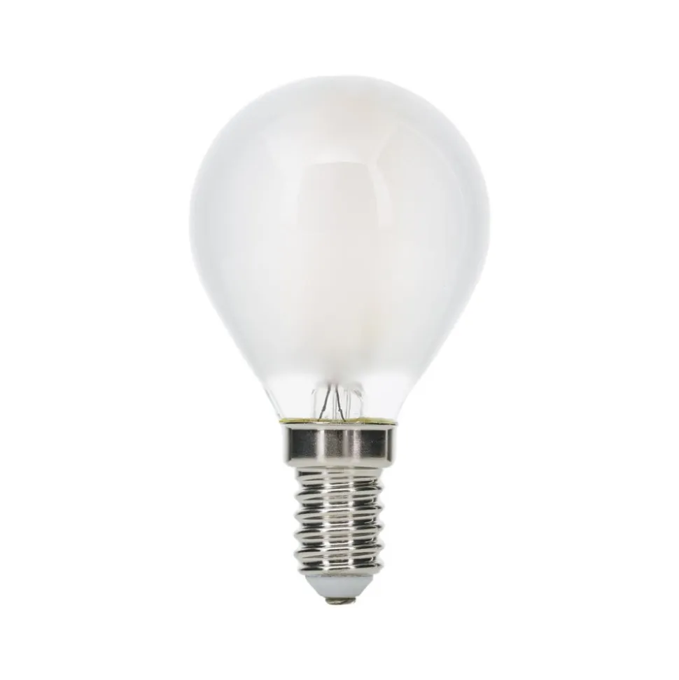 LED-pære E14 G45, mat, 6W, 2.700 K, 720 lm, dæmpbar