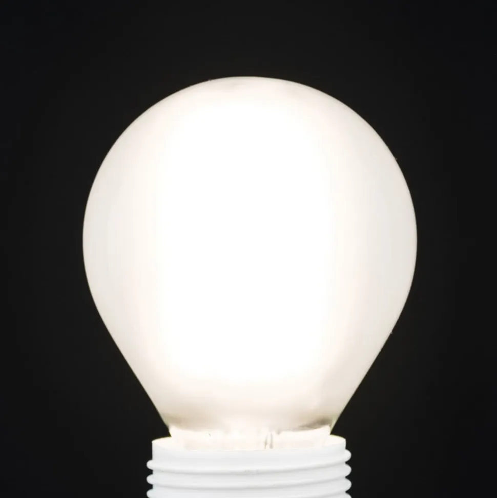 LED-pære E14 G45, mat, 6W, 2.700 K, 720 lm, dæmpbar