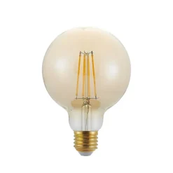 LED-pære E27 G95 6,5W 2.500K ravfarvet 3-trins dæmpbar