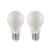 LED-pære E27 6W 2.700 K dæmpes opal 2 stk