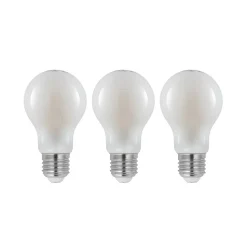 LED-pære E27 6W 2.700 K dæmpes opal 3 stk