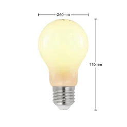 LED-pære E27 6W 2.700 K dæmpes opal 3 stk