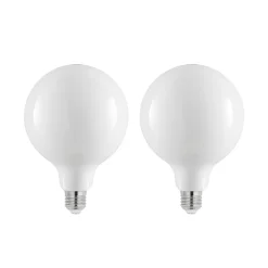 LED-pære E27 6W 2.700 K G125 kan dæmpes opal 2 stk