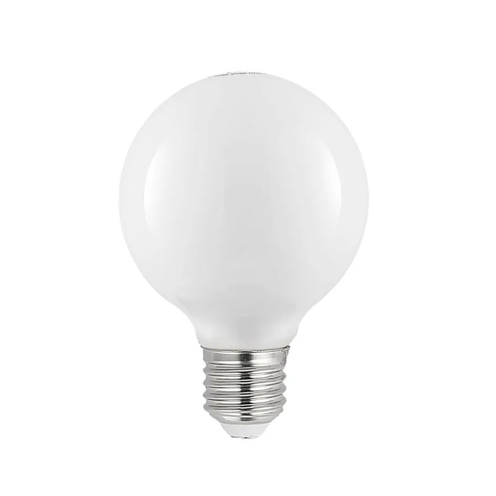 LED-pære E27 8W G80 2.700K dæmpbar, opal, sæt med 3 stk