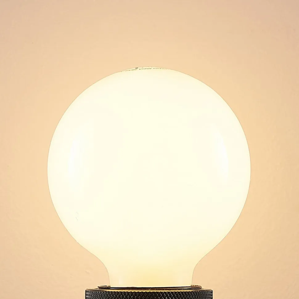 LED-pære E27 8W G80 2.700K dæmpbar, opal, sæt med 3 stk