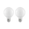 LED-pære E27 8W G80 2.700K dæmpbar, opal, sæt med 2 stk