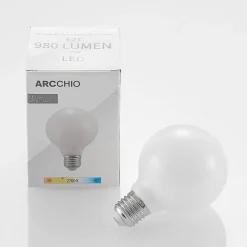 LED-pære E27 8W G80 2.700K dæmpbar, opal, sæt med 2 stk