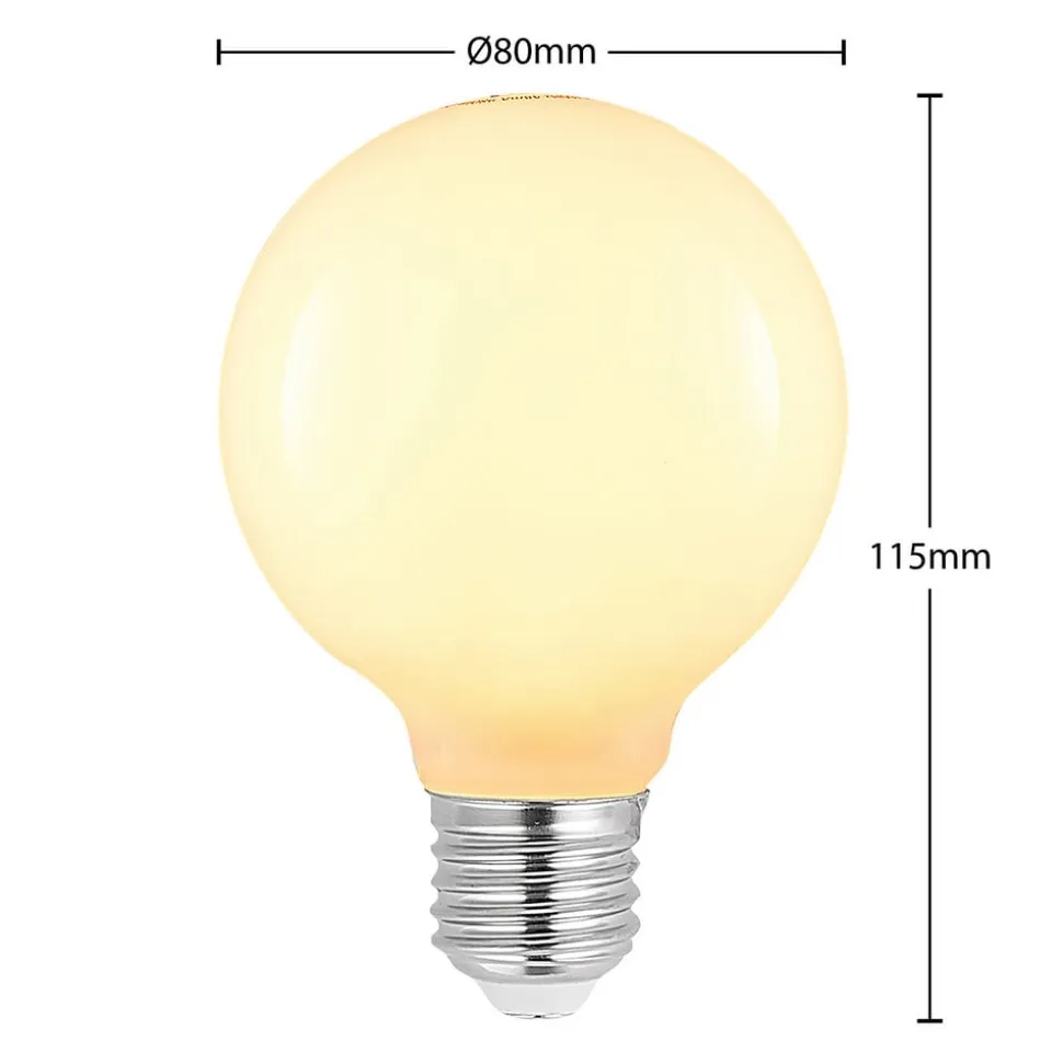 LED-pære E27 8W G80 2.700K dæmpbar, opal