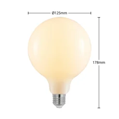 LED-pære E27 6W 2.700K G125 Globe, dæmpbar, opal