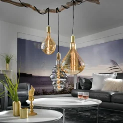 LED-pære Giant Drop E27 5W Filament 918 dim guld