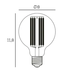 LED-pære Globe, E27, Ø 8 cm, 3,5 W, 2.200 K, dæmpbar