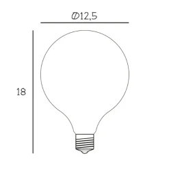 LED-pære Globe, E27, Ø 12,5 cm, mat, 5 W, 2.200 K