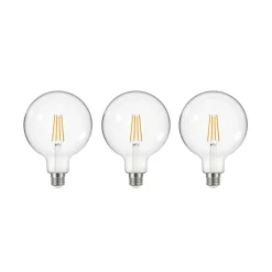 LED-pære med klar glødetråd E27 G125 3,8W 3000K 806lm 3er