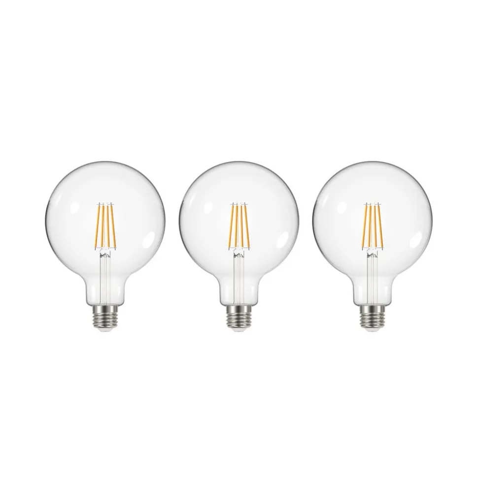 LED-pære med klar glødetråd E27 G125 3,8W 2700K 806lm 3er