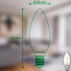 LED-pære stearinlys E14 4W klar 3000K 840 lm energiklasse 2er
