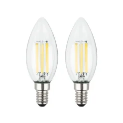 LED-pære stearinlys E14 2,5W klar 3000K 525 lm energiklasse 2er
