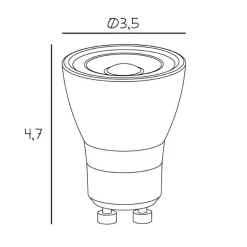 LED-reflektorpære Mini Spot, GU10, 5 W, 3.000 K, dæmpbar