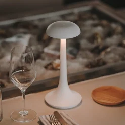 LEDS-C4 LED-bordlampe Portobello, hvid, dæmper, ABS