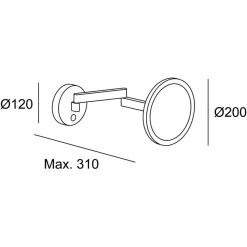LEDS-C4 Vanity vægspejl med LED, 3.000 K, sort
