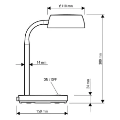 LED-skrivebordslampe MAULabby, sort, højde 30 cm