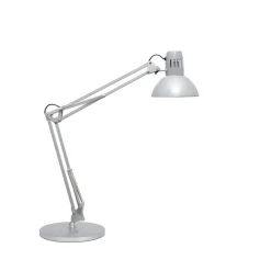 LED-skrivebordslampe MAULstudy, sølvfarvet, 49 cm, E27