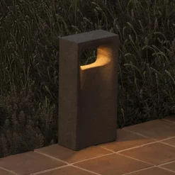 LED-sokkellampe Glint, 3000K, 40 cm, grå, beton, IP55