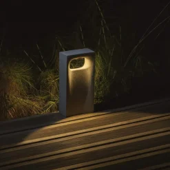 LED-sokkellampe Glint, 3000K, 40 cm, grå, beton, IP55