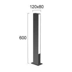 LED-sokkellampe Lir, højde 60 cm, mørkegrå metal, 2 lyskilder