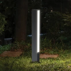 LED-sokkellampe Lir, højde 60 cm, mørkegrå metal