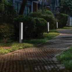 LED-sokkellampe Lir, højde 60 cm, mørkegrå metal