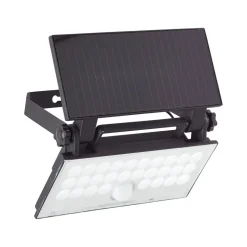 LED-solcelle udendørs vægspot Luton Sensor, sort, B 19 cm