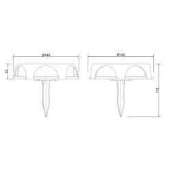 LED-solcellelampe 36506, jordspyd, væglampe, sort, aluminium