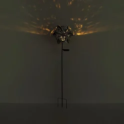 LED-solcellelampe 36578, jordspyd, rustbrun, metal, glas