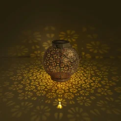 LED-solcellelampe 52854, sølv, metal, 20 cm, IP44, 2 stk