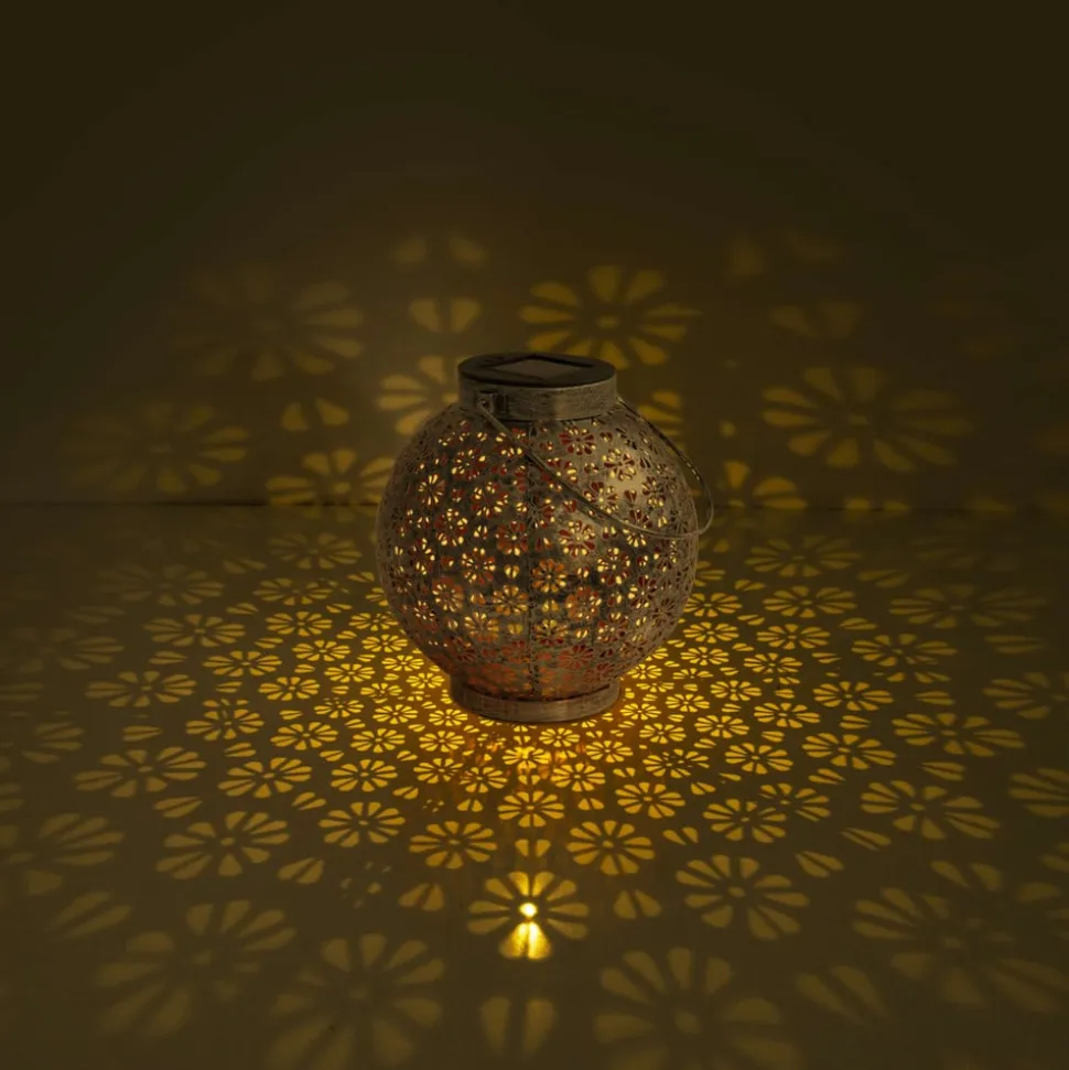 LED-solcellelampe 52854, sølv, metal, 20 cm, IP44, 2 stk