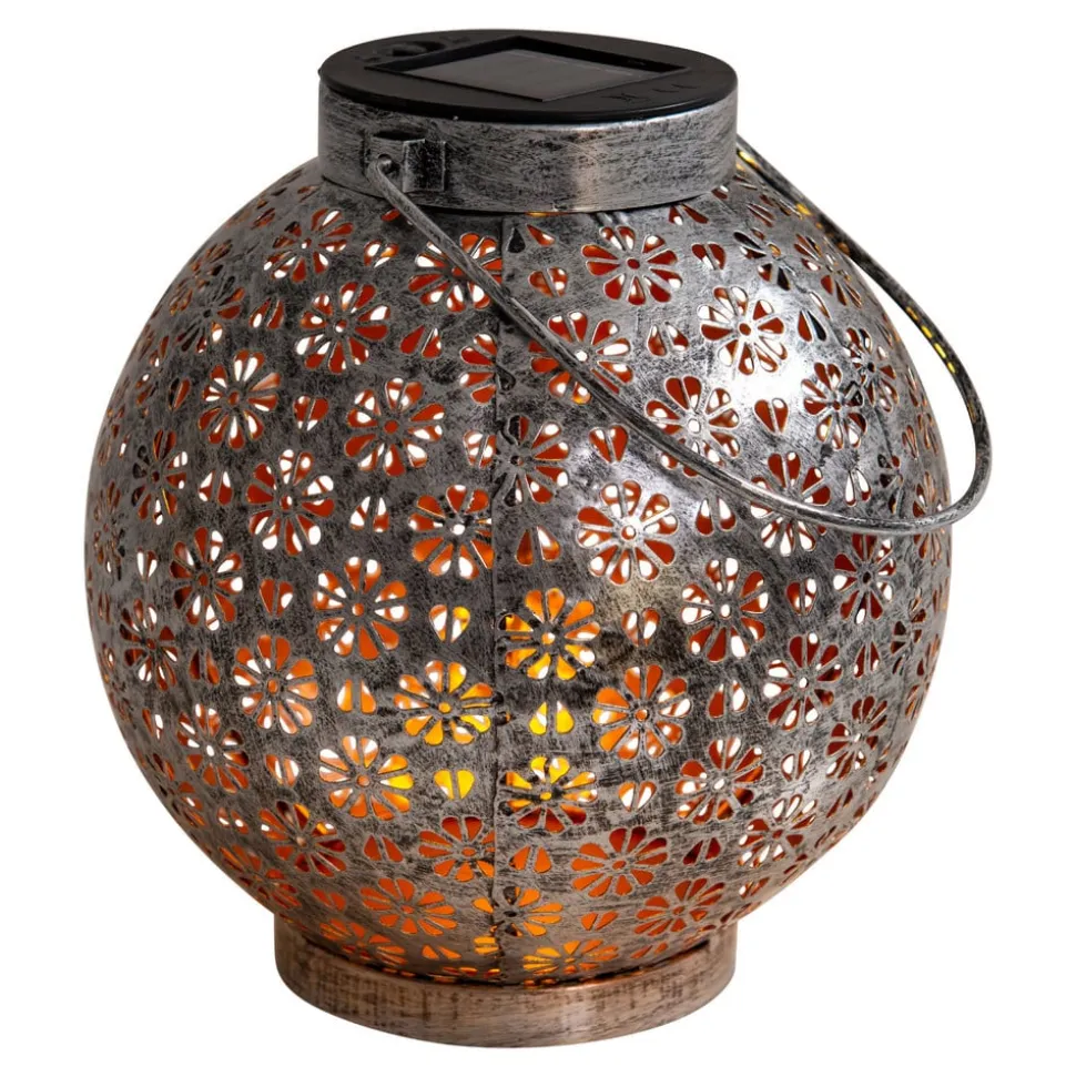 LED-solcellelampe 52854, sølv, metal, 20 cm, IP44, 2 stk