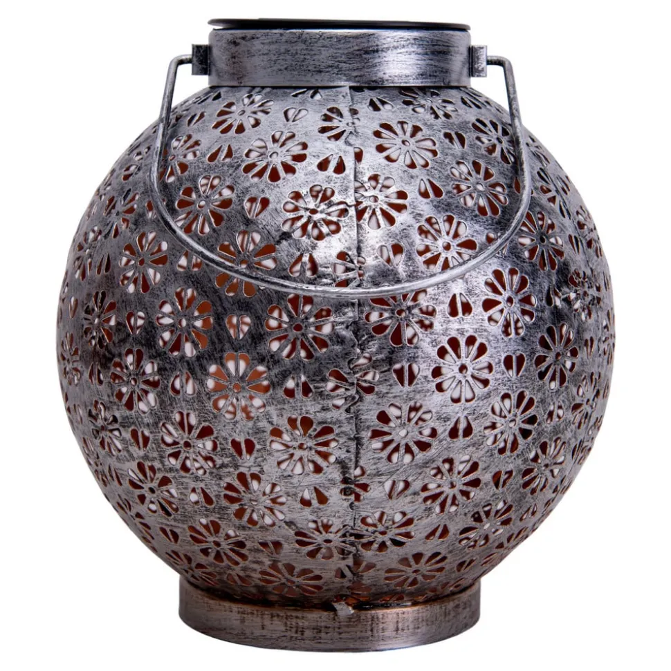 LED-solcellelampe 52854, sølv, metal, 20 cm, IP44, 2 stk