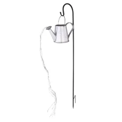 LED-solcellelampe 33652, sølv, vandkande, jordspyd, metal